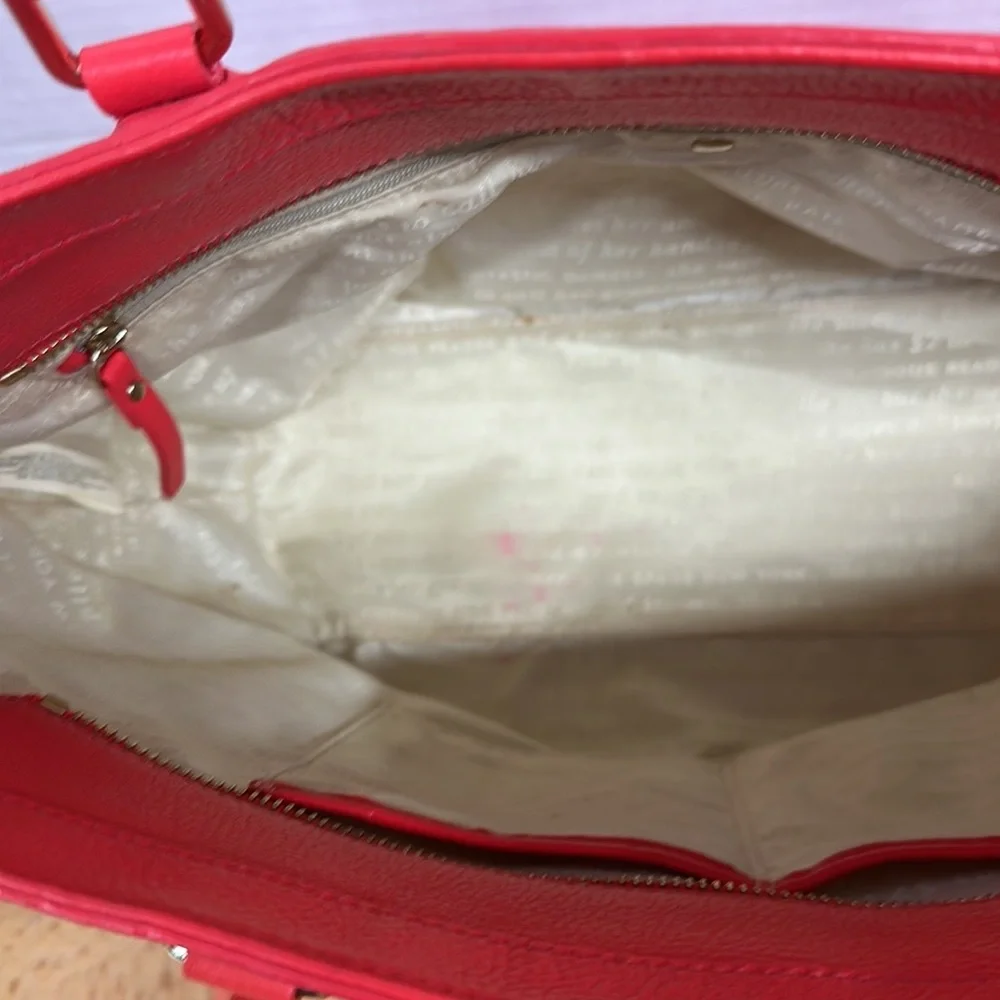 Kate Spade Pink Large Leather Tote Shoulder Bag Purse 10.25